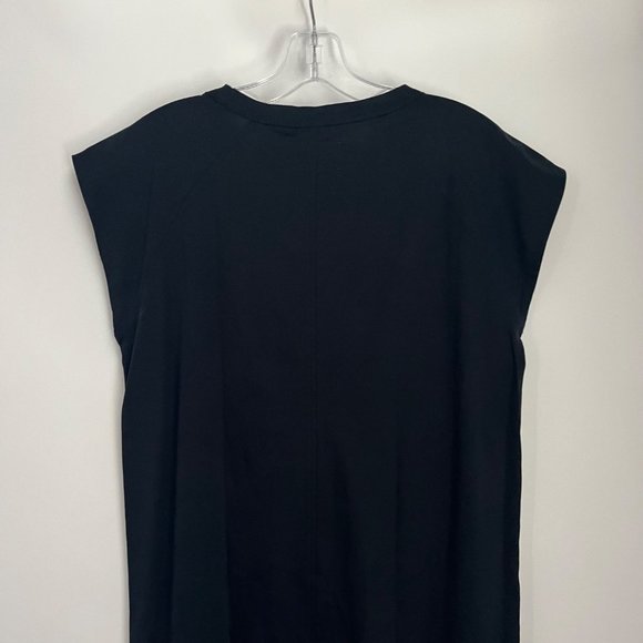 NWT Everlane The Luxe Cotton Side Slit Black Short Cap Sleeve Tee Dress Small S - Picture 10 of 10